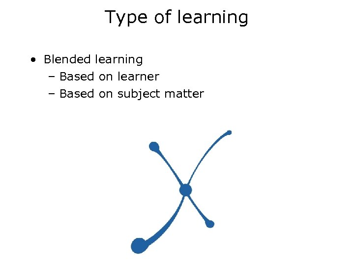 Type of learning • Blended learning – Based on learner – Based on subject