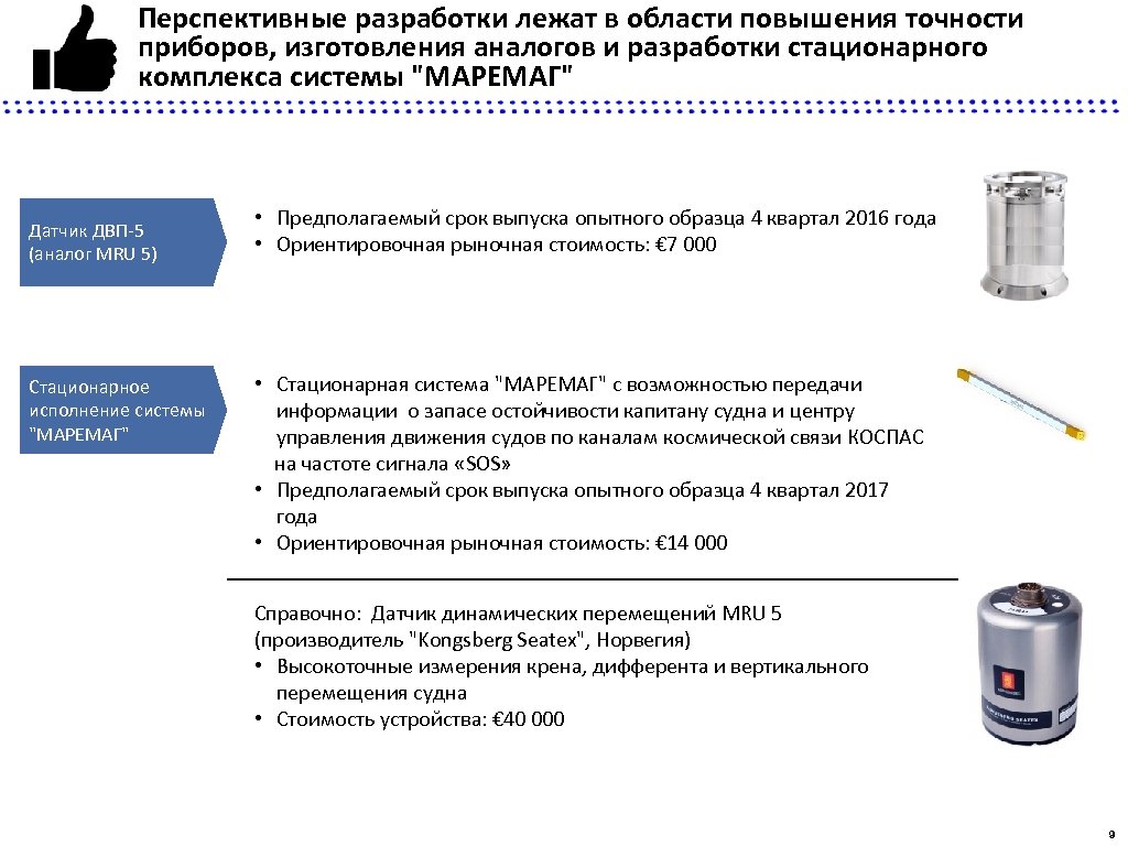 Перспективные разработки лежат в области повышения точности приборов, изготовления аналогов и разработки стационарного комплекса