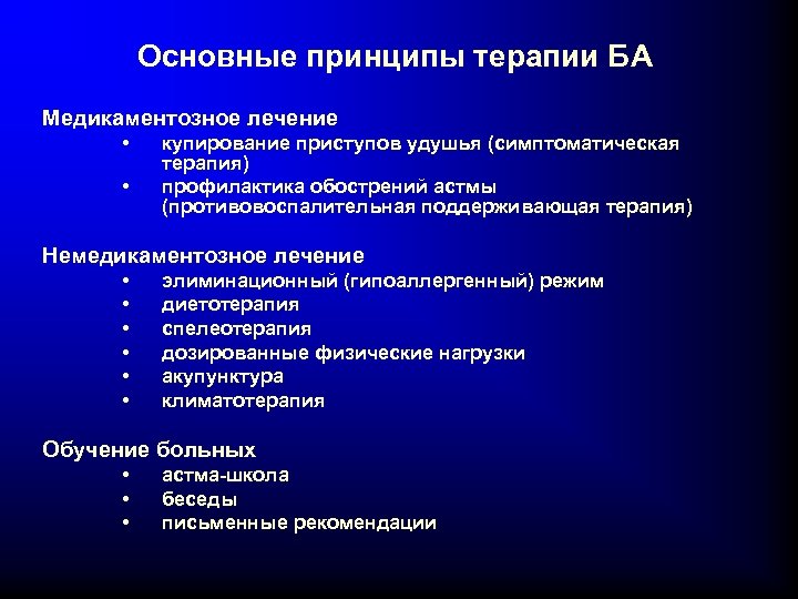 Базисная терапия астмы препараты