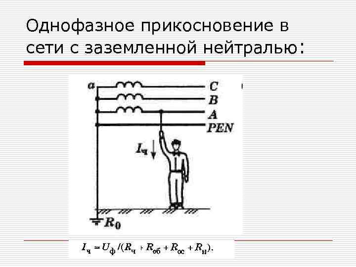 Трехфазная сеть с глухозаземленной нейтралью схема