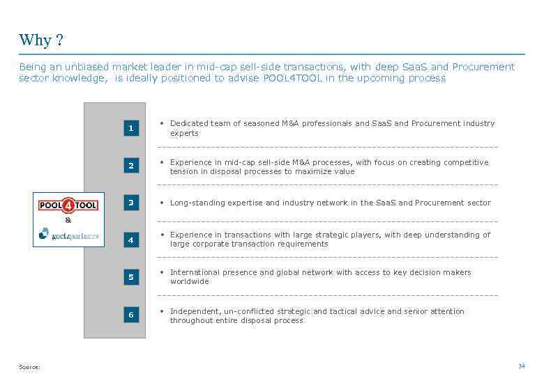 Why ? Being an unbiased market leader in mid-cap sell-side transactions, with deep Saa.