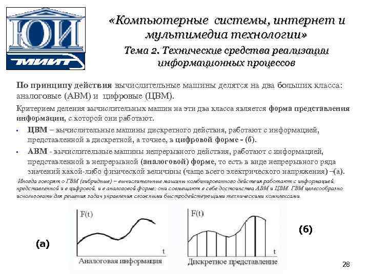  «Компьютерные системы, интернет и мультимедиа технологии» Тема 2. Технические средства реализации информационных процессов