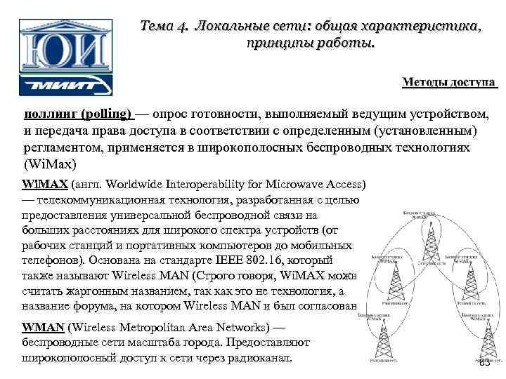 Тема 4. Локальные сети: общая характеристика, принципы работы. поллинг (polling) — опрос готовности, выполняемый