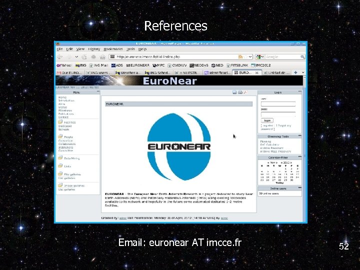References Email: euronear AT imcce. fr 52 