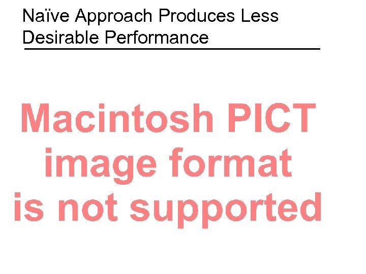 Naïve Approach Produces Less Desirable Performance 