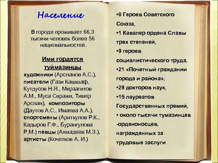 Население • 8 Героев Советского Союза, В городе проживает 66, 3 тысячи человек более