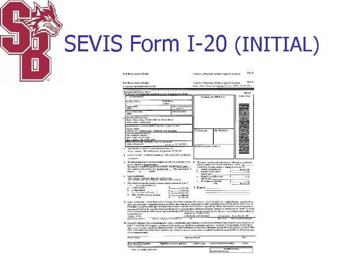 SEVIS Form I-20 (INITIAL) 