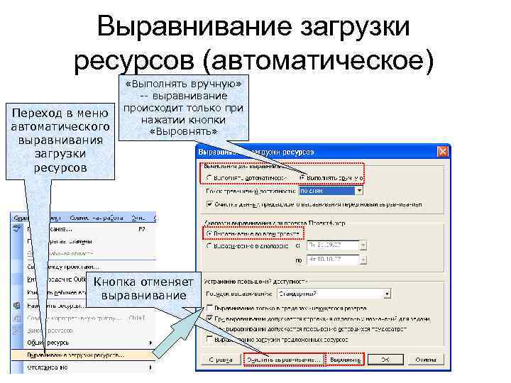 Выравнивание ресурсов проекта это