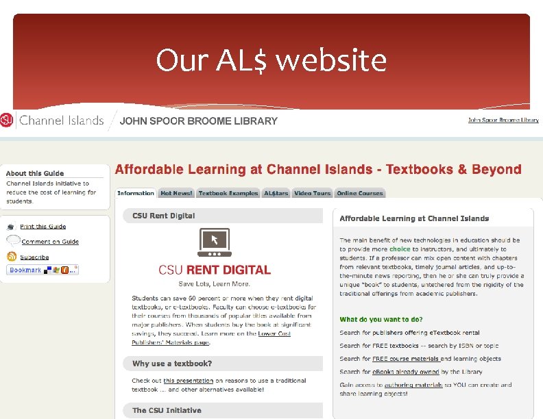 Our AL$ website 
