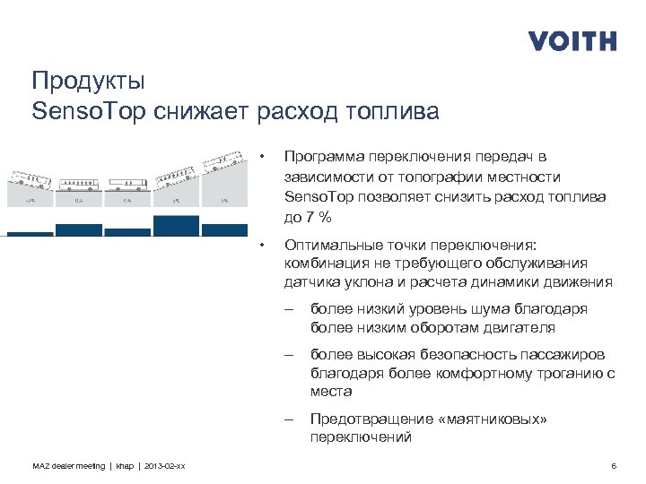 Продукты Senso. Top снижает расход топлива • Программа переключения передач в зависимости от топографии