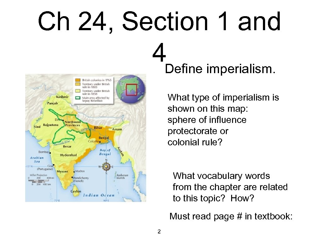 Ch 24, Section 1 and 4 Define imperialism. What type of imperialism is shown