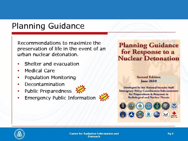 Planning Guidance Recommendations to maximize the preservation of life in the event of an