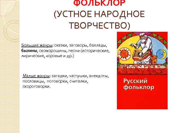 Презентация по литературе 5 класс устное народное творчество