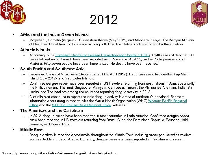 2012 • Africa and the Indian Ocean Islands – • Atlantic Islands – •