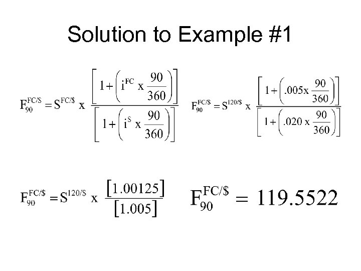 Solution to Example #1 