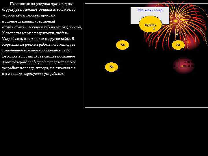 Показанная на рисунке древовидная структура позволяет соединять множество устройств с помощью простых последовательных соединений