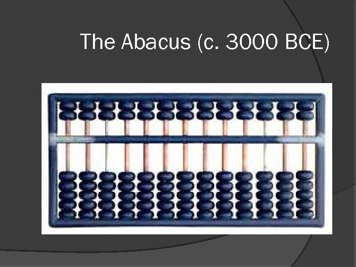 The Abacus (c. 3000 BCE) 