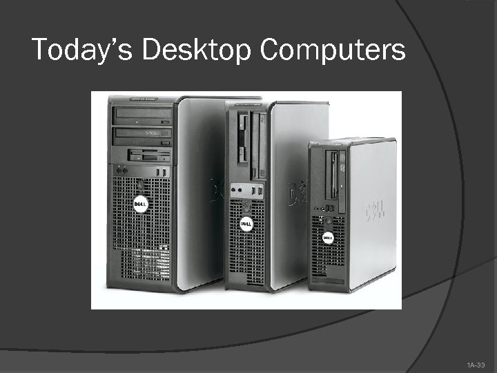 Today’s Desktop Computers 1 A-33 