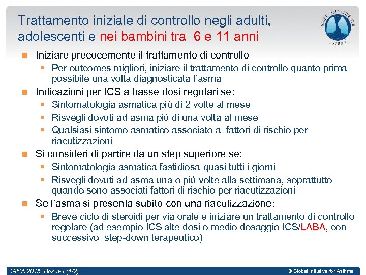 Trattamento iniziale di controllo negli adulti, adolescenti e nei bambini tra 6 e 11