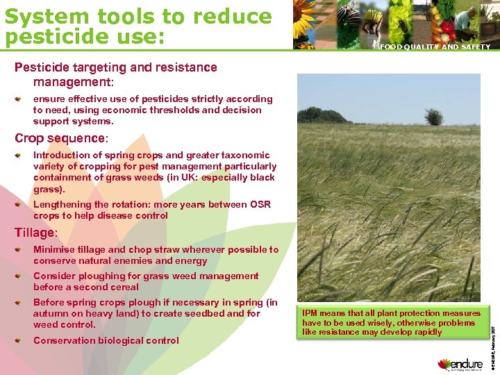 System tools to reduce pesticide use: FOOD QUALITY AND SAFETY Pesticide targeting and resistance