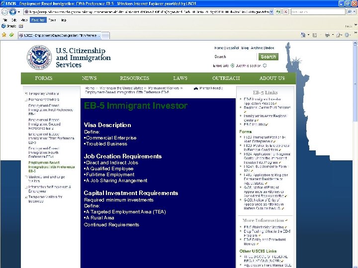 EB-5 Immigrant Investor Visa Description Define: • Commercial Enterprise • Troubled Business Job Creation