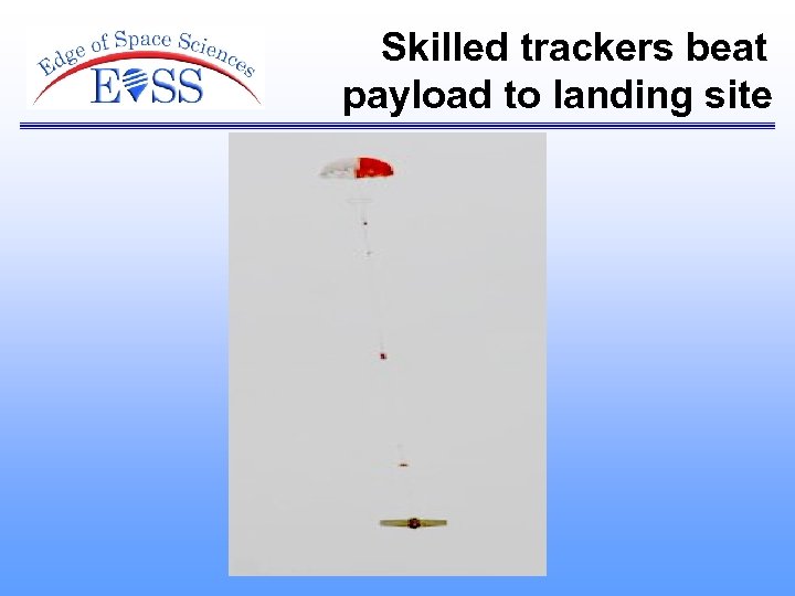 Skilled trackers beat payload to landing site 