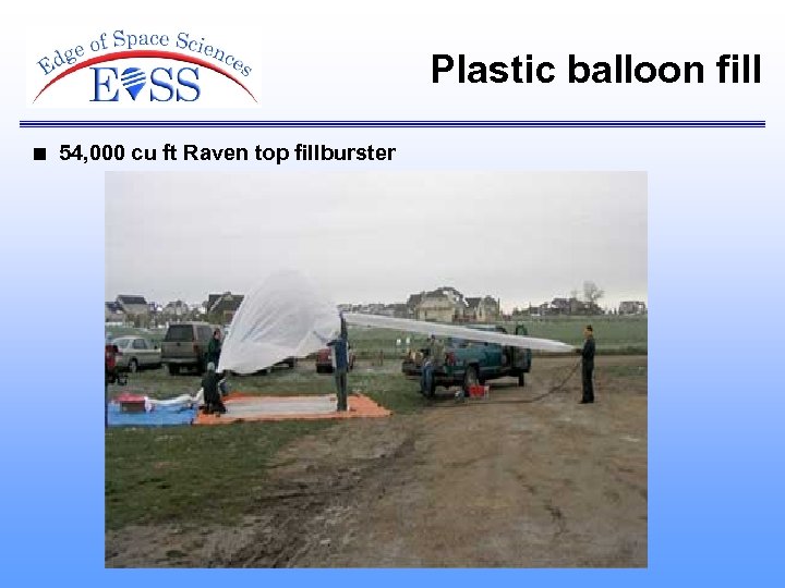 Plastic balloon fill n 54, 000 cu ft Raven top fillburster 