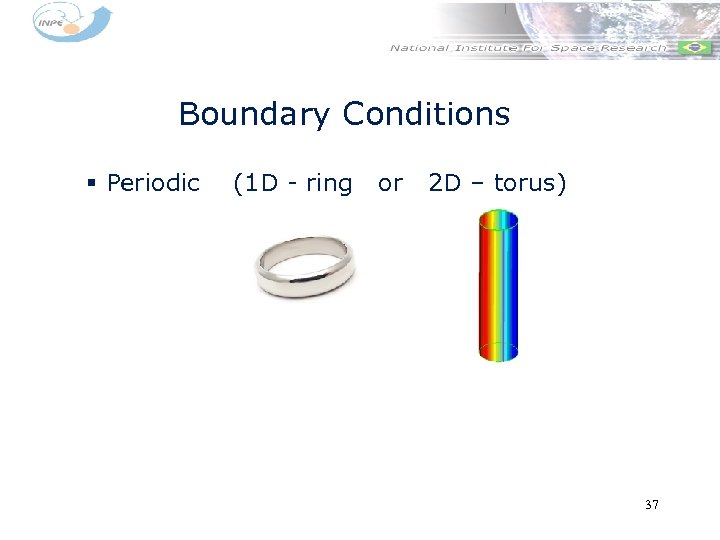 Boundary Conditions § Periodic (1 D - ring or 2 D – torus) 37