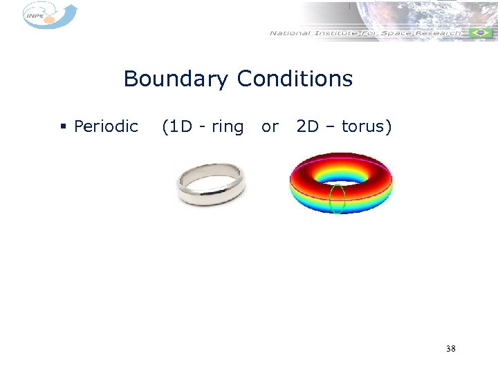 Boundary Conditions § Periodic (1 D - ring or 2 D – torus) 38