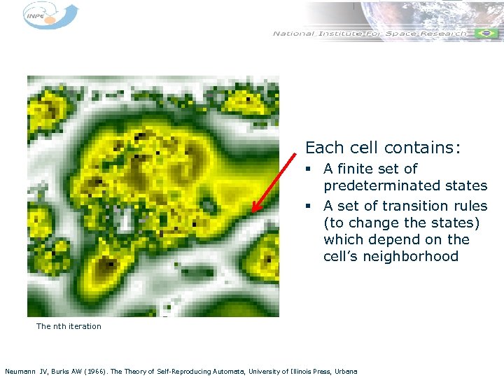 Each cell contains: § A finite set of predeterminated states § A set of
