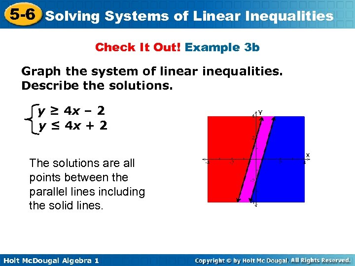 5 -6 Solving Systems of Linear Inequalities Check It Out! Example 3 b Graph
