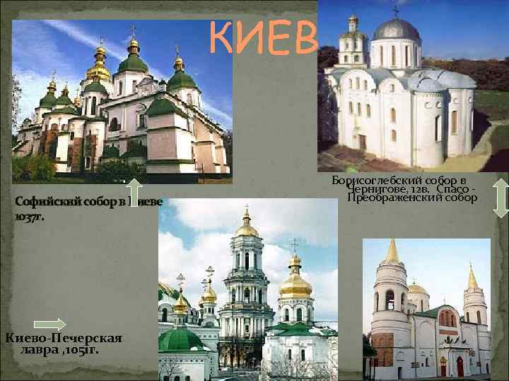 КИЕВ Софийский собор в Киеве 1037 г. Киево-Печерская лавра , 1051 г. Борисоглебский собор