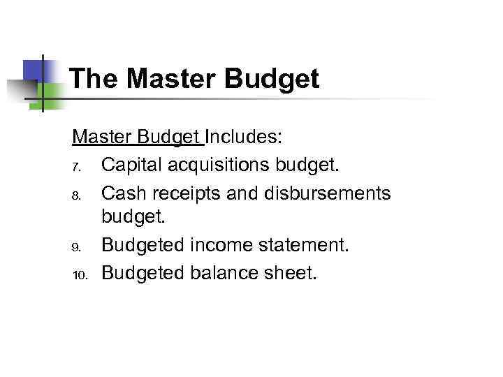 budgetary planning
