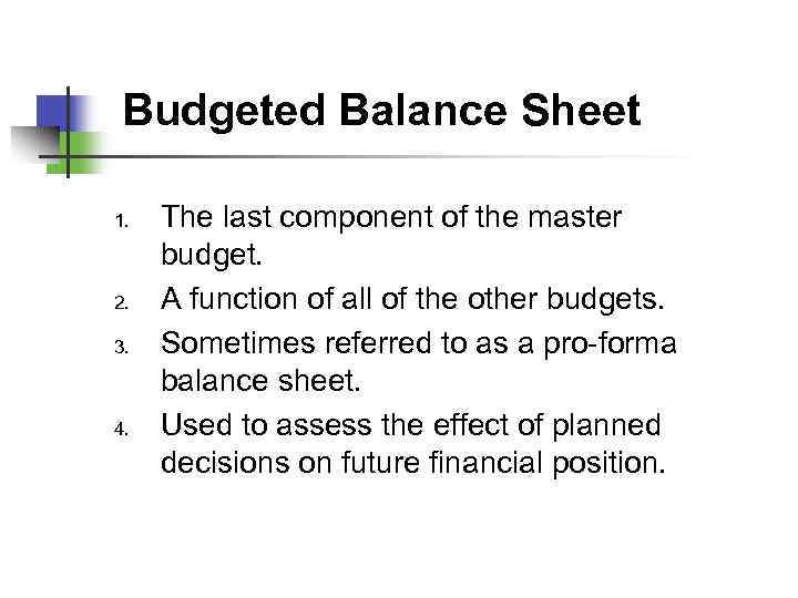 budgetary planning
