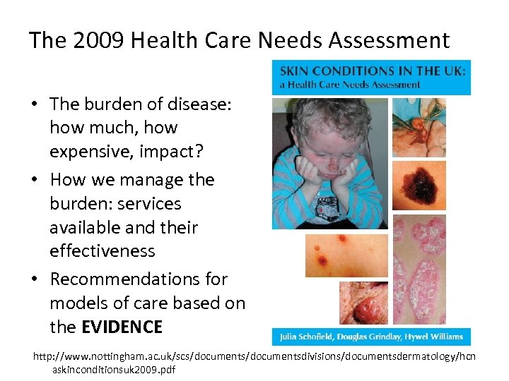 The 2009 Health Care Needs Assessment • The burden of disease: how much, how