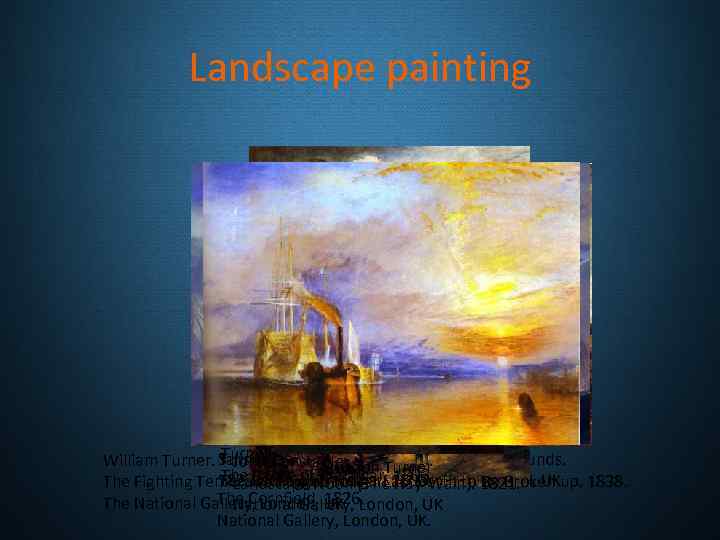 Landscape painting Turner William Turner. Salisbury Cathedral, from the Bishop's Grounds. John Constable. Joseph