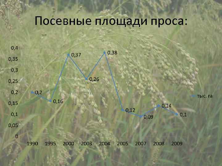 Посевные площади проса: 