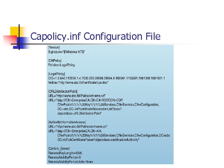 Capolicy. inf Configuration File 