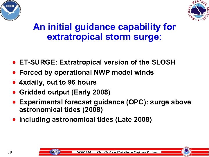 An initial guidance capability for extratropical storm surge: · · · ET-SURGE: Extratropical version