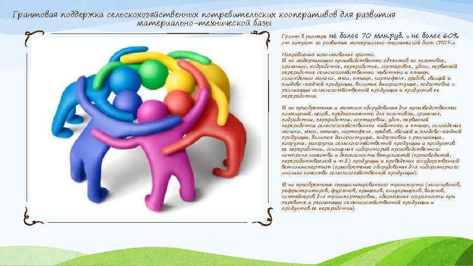Грантовая поддержка сельскохозяйственных потребительских кооперативов для развития материально-технической базы Грант в размере не более