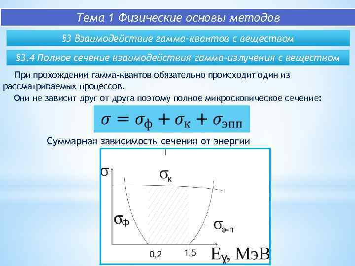 Тема 1 Физические основы методов § 3 Взаимодействие гамма-квантов с веществом § 3. 4