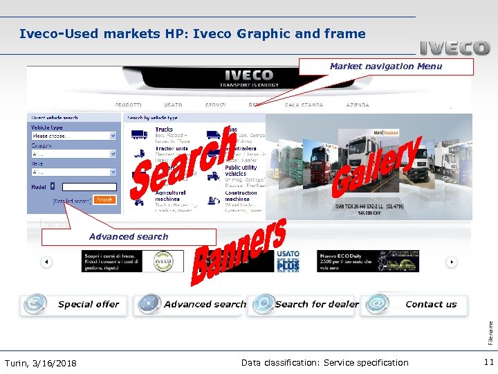 Iveco-Used markets HP: Iveco Graphic and frame Market navigation Menu Filename Advanced search Turin,