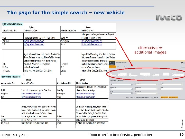 The page for the simple search – new vehicle Filename alternative or additional images