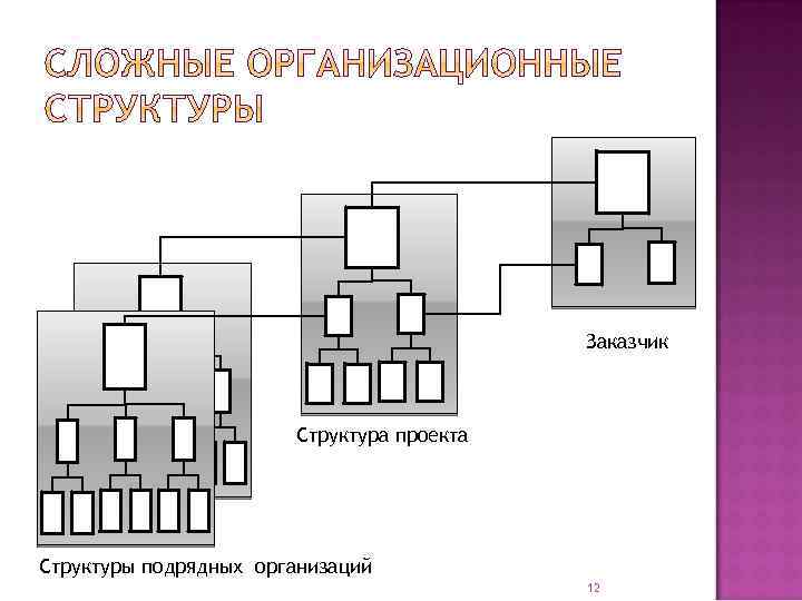 Заказчик Структура проекта Структуры подрядных организаций 12 
