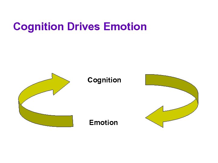 Cognition Drives Emotion Cognition Emotion 