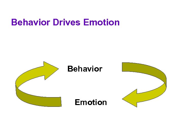 Behavior Drives Emotion Behavior Emotion 