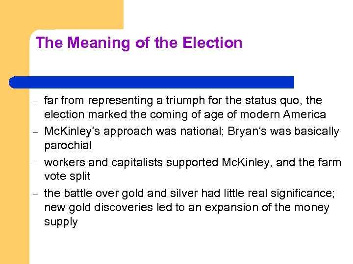 The Meaning of the Election – – far from representing a triumph for the
