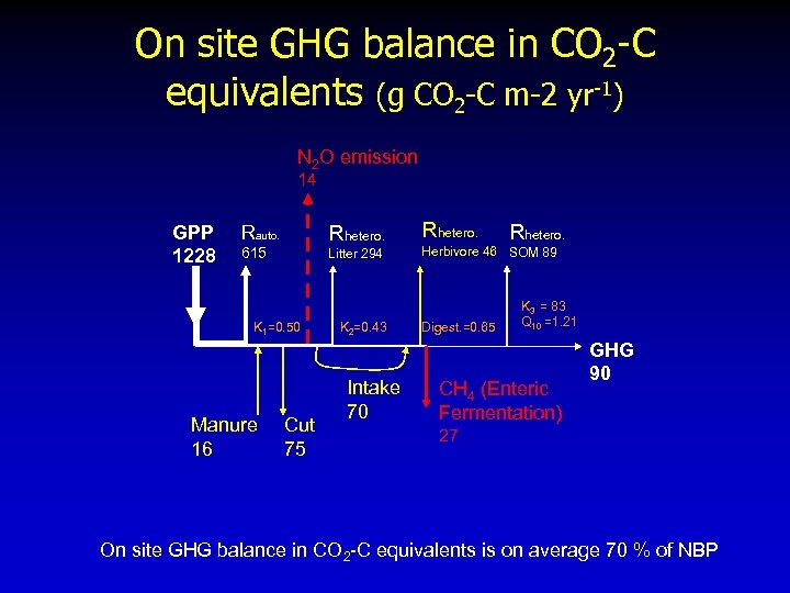 On site GHG balance in CO 2 -C equivalents (g CO 2 -C m-2