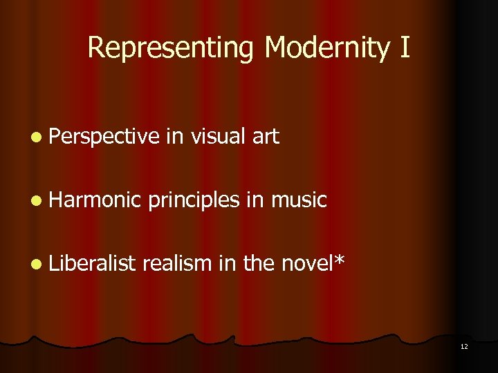 Representing Modernity I l Perspective l Harmonic l Liberalist in visual art principles in