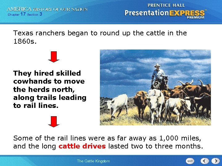 Chapter 17 Section 3 Texas ranchers began to round up the cattle in the